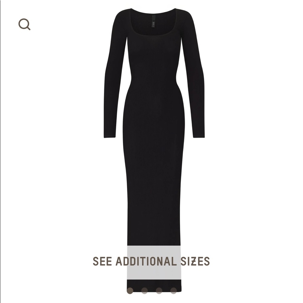 SKIMS Black Long Sleeve Dress